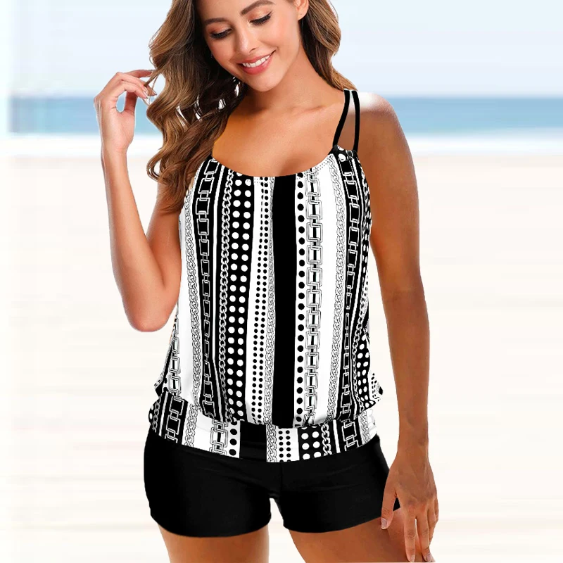 

2022 танкини из двух частей, купальник, летние одиночные КИНИ, пляжная одежда, Женский размера плюс купальник, новый женский купальник с высок...