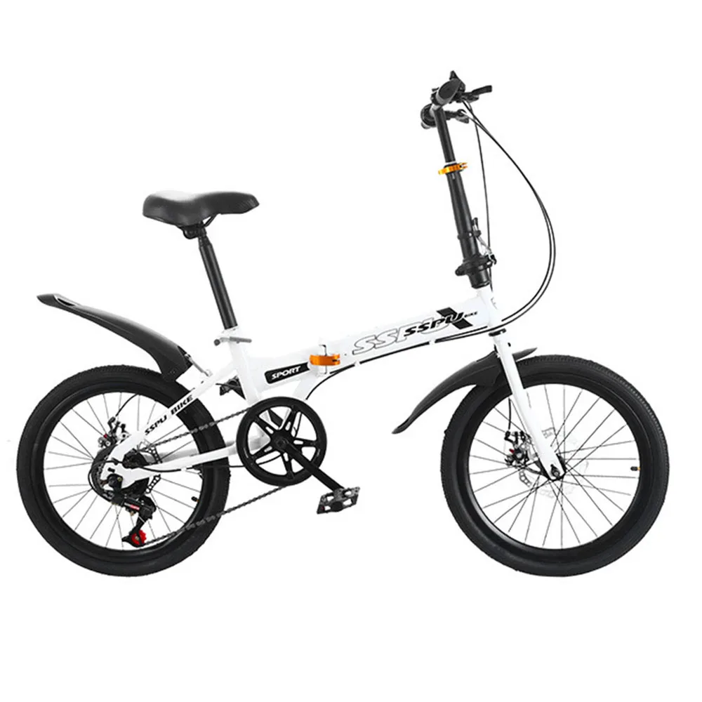 

20 Inches Variable Speed Riding Bicycle Unisex With High Carbon Steel Frame Dual Disc Brakes Foldable Bold Wear-Resistant Tires