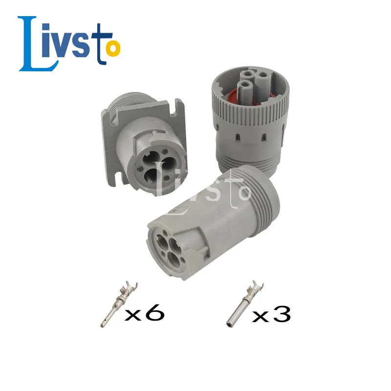 1/2/5 комплектов, 3-контактный Мужской Женский Водонепроницаемый Автомобильный разъем, Электрический жгут проводов, штепсельная вилка