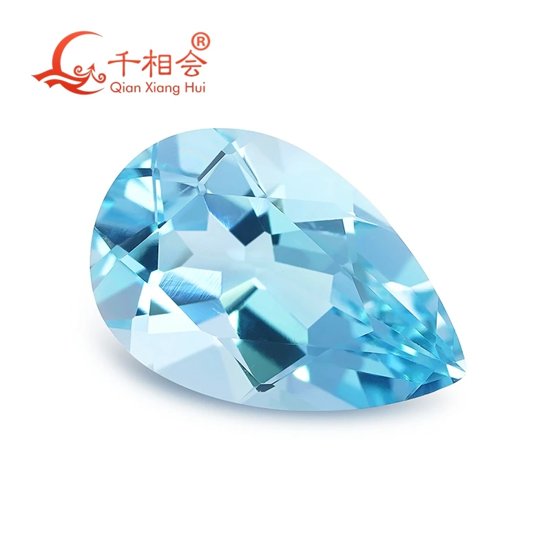 Натуральный аквамарин в форме груши от 1 карата до 2 карат украшение Санта-Мария