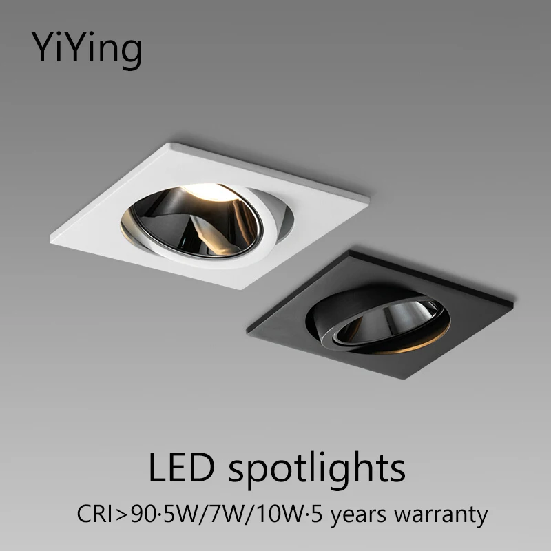 YiYing Led Spotlights Recessed 5W 7W 10W Downlight Build In Ceiling Lamp Adjustable Angle Foco AC85-265V For Kitchen Living Room