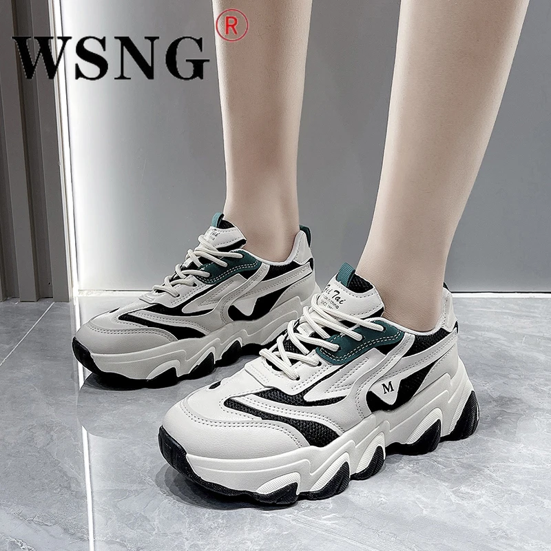 2022 Spring/Summer Women's Mesh Sneakers Fashion Versatile Casual Shoes Lightweight Breathable Thick Sole Ladies Running Shoes