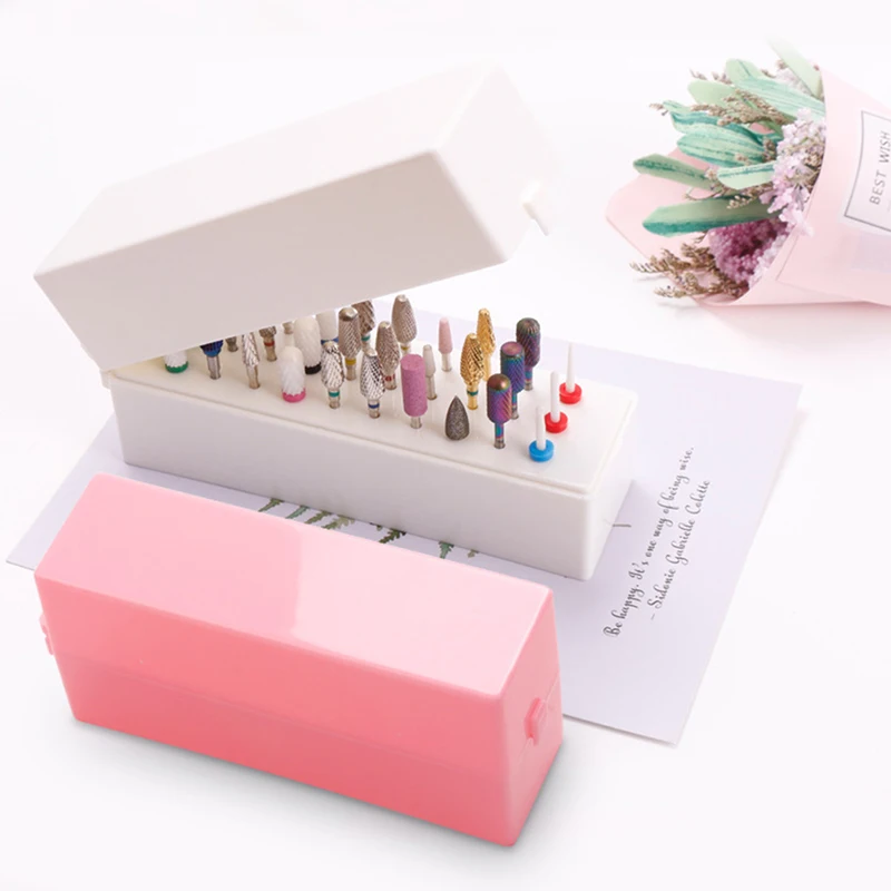 

Nail Drill Rack 30 Holes Dust-proof Nail Drill Box Acrylic Nail Drill Polishing Display Box (without nail drill)