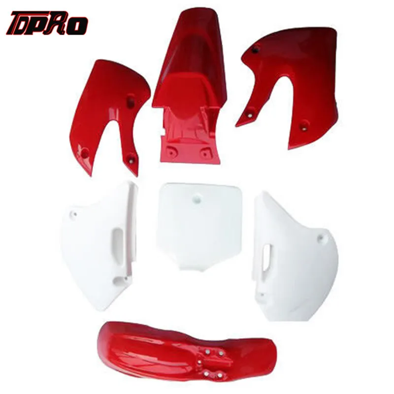 Red Plastic Fender Fairing Set Body Kit For BBR KLX Pit bike DRZ 110 | Covers & Ornamental Mouldings