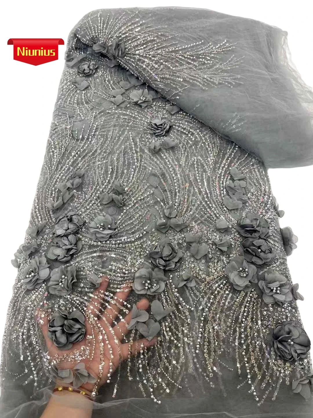 2025 новейшая элегантная лучшее качество очень мягкая 3D-аппликация сетчатая тюль