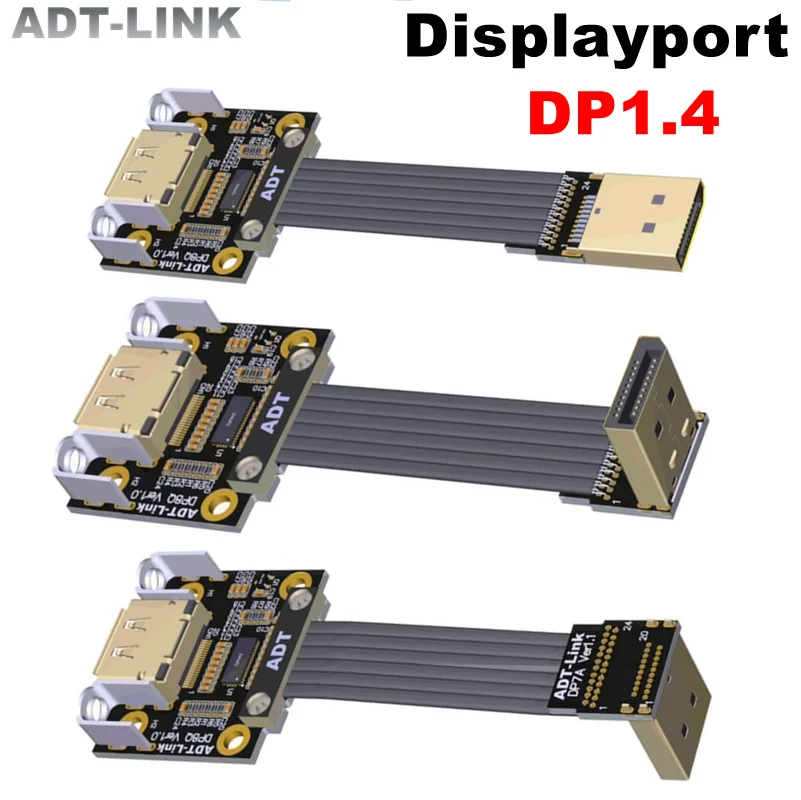 

Экранированный порт дисплея 1,4 кабель 4K HDR 165 Гц фотоадаптер для аудио видео ПК ноутбука тв DP к DP1.4 плоский удлинитель