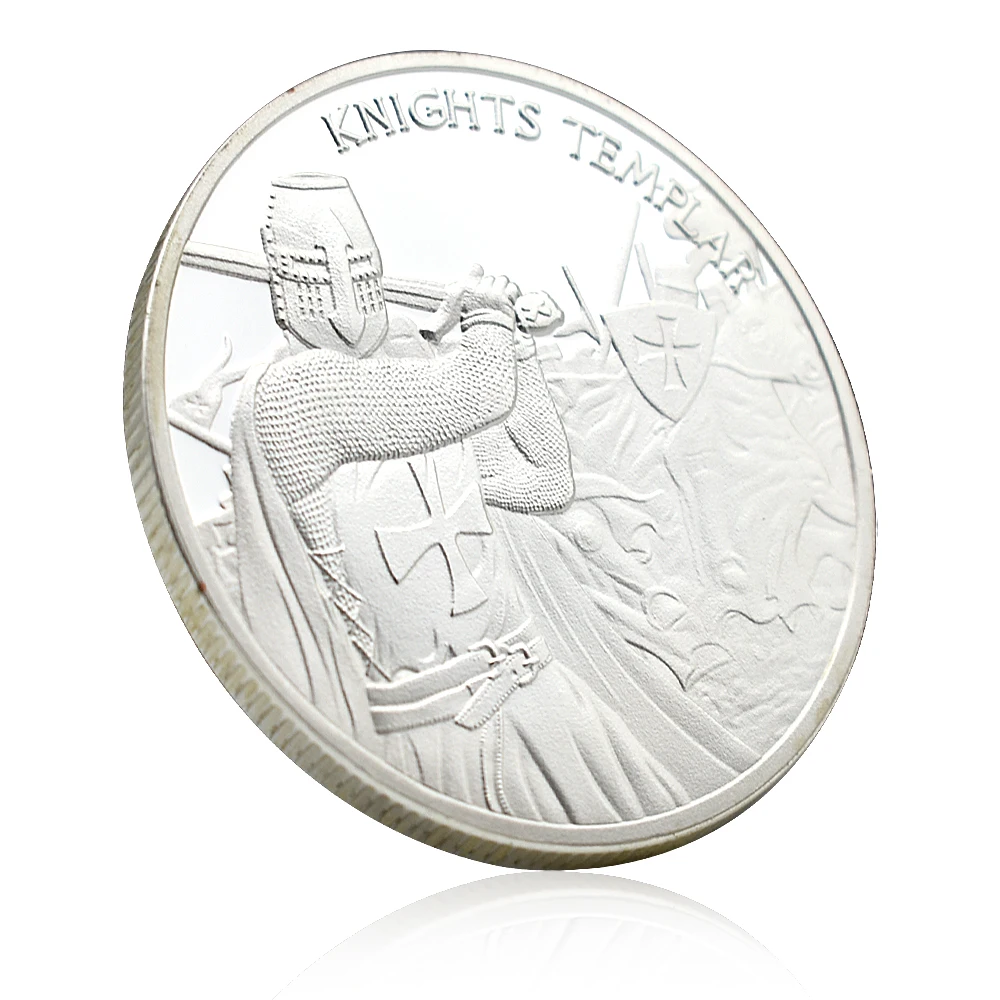 Памятная монета с посеребренным Красным Крестом Европейский Рыцари темплар
