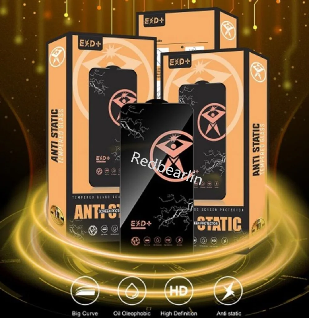 20/50Pcs ESD Tempered Glass Anti Static HD Screen Protector Film Guard For iPhone 13 12 14 Pro Max 11Pro Max X XS Max XR