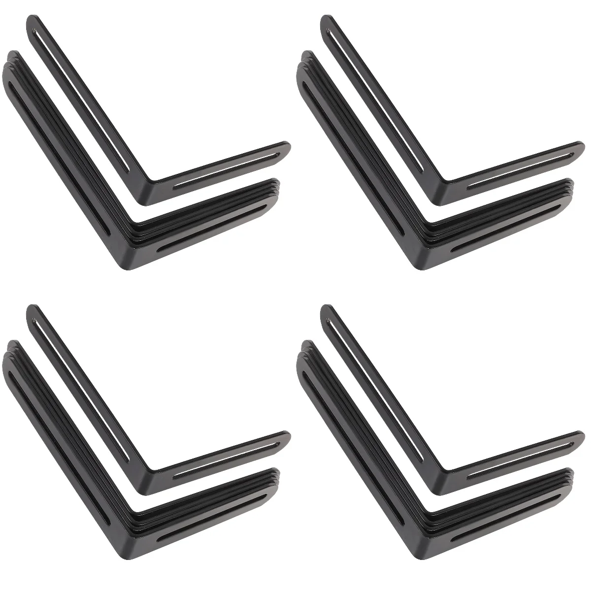 

16 pcs Adjustable Right Angle Brackets L-shape Corner Brace with Slot for Bookshelf Board