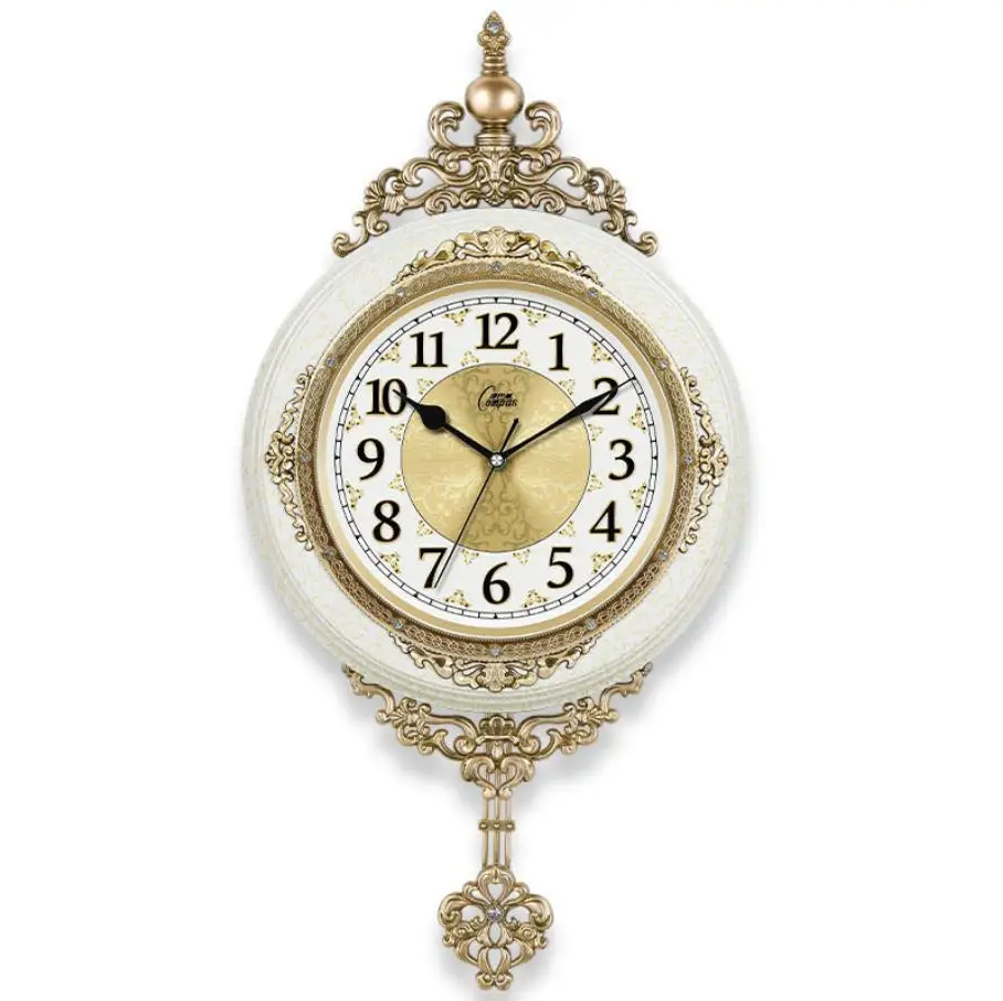 European Style Retro Wall Clock Watch Living Room Mute Pendulum Elegant Taste Family Gift Art Decoration Rome Luxury G010 |