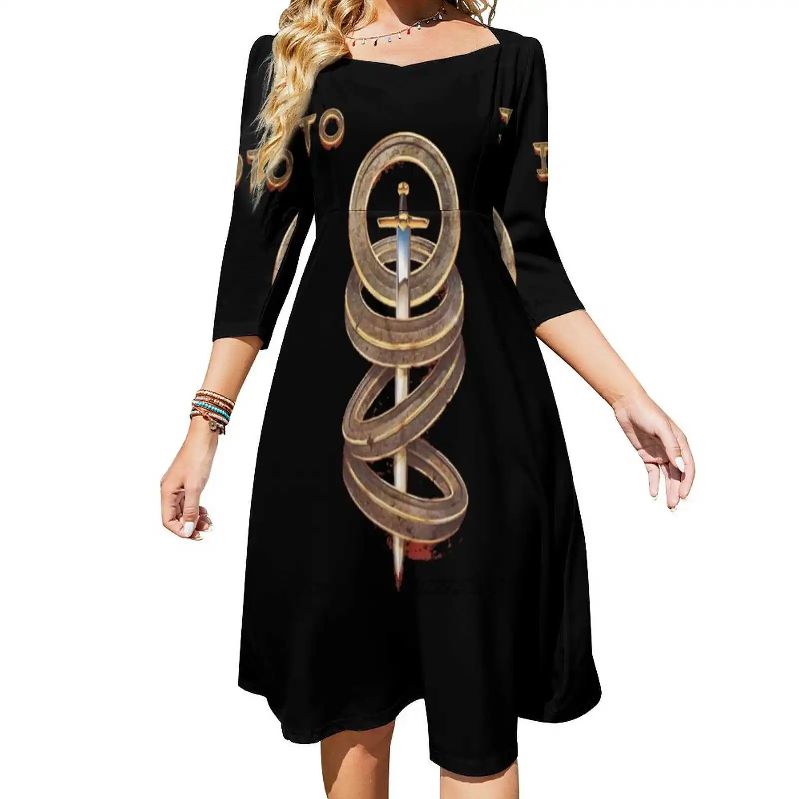 Африка By Toto Свободное карманное платье Модное с принтом Платье трапециевидной