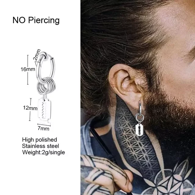 

TRIANGLE LONG CHAIN CUFF EARRING FOR MEN UNISEX JEWELRY ROCK THE COOLEST CONCH HOOP CLIP PIERCING WITHOUT PIERCING