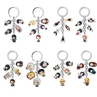 anime demon slayer keychain acrylic kimetsu no yaiba blade of ghost key chain keyring jewelry accessories fans gifts