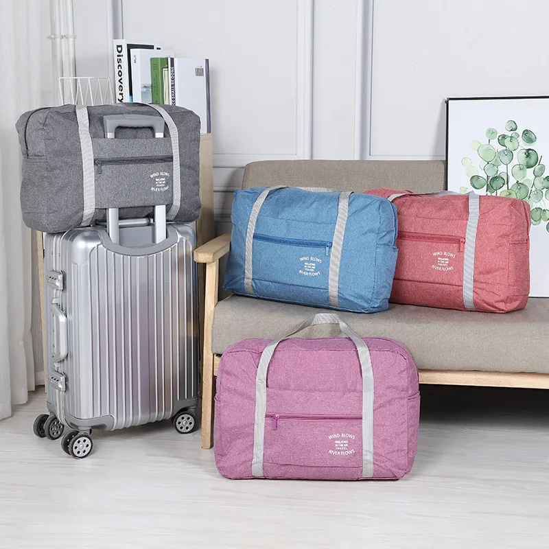 

Folding Zipper Luggage Bag Portable Aircraft Bag Handbag Clothes Storage Bags Dustproof Moving Bag Multi Functional Travel Bags