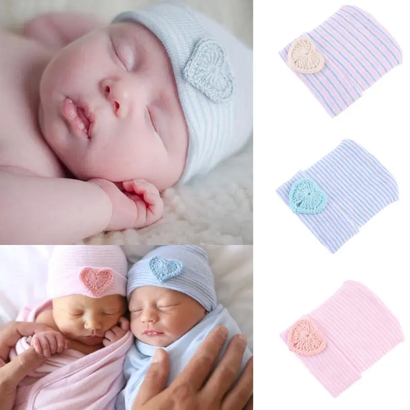 

Cute Heart Pattern Newborn hats Baby cap Infant Girl Boy Cap Toddler Comfy Bowknot Hospital Cap Warm Beanie Hat