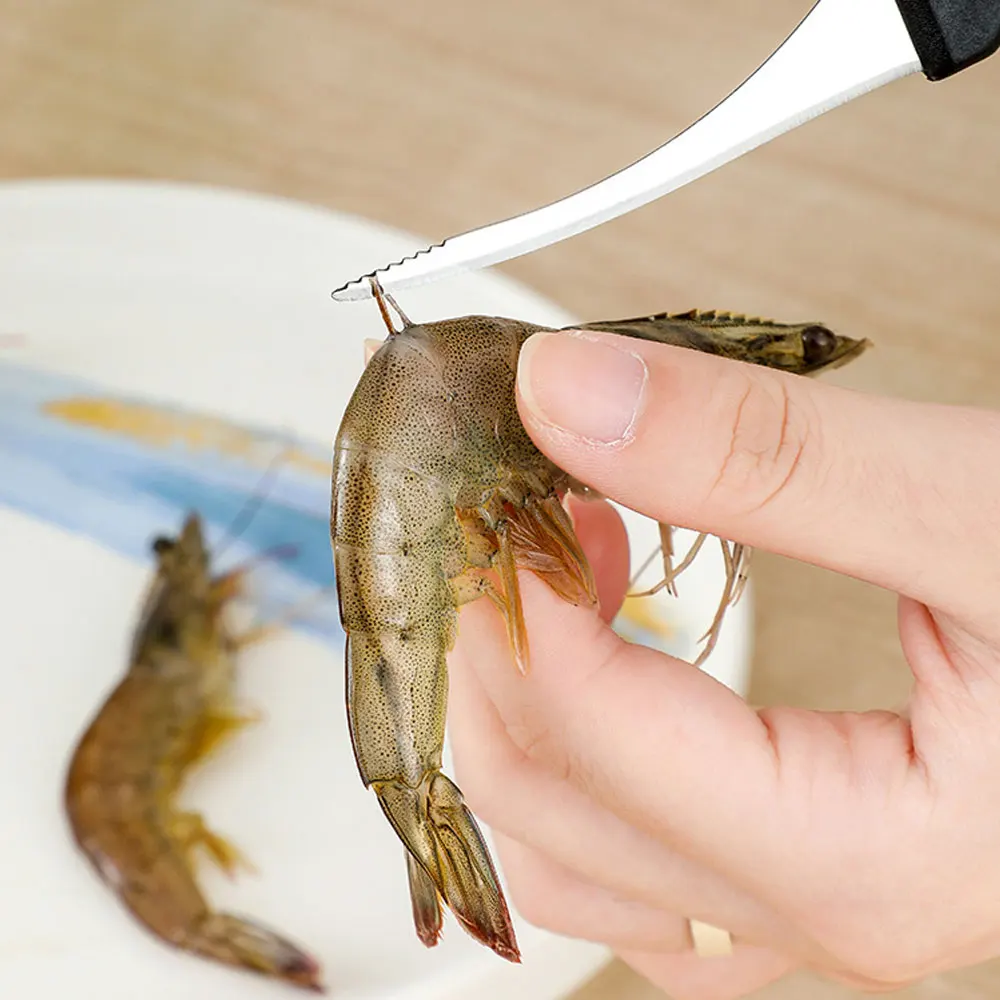 

Нож для чистки проволоки креветок из нержавеющей стали, нож для чистки проволоки креветок, нож для резки кишечника, кухонный инструмент с от...