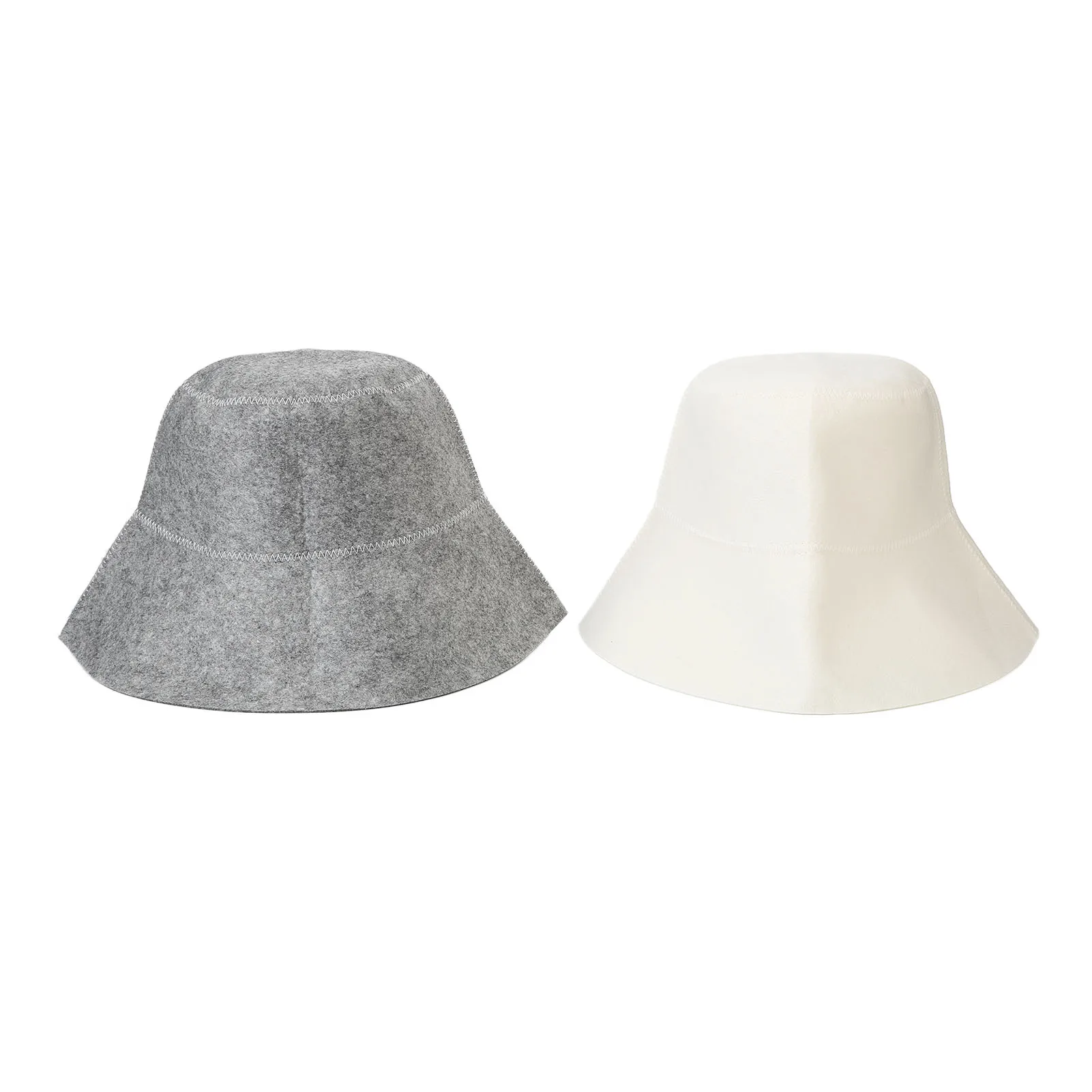 

Sauna Bath Hat Vaporarium Hat White and Grey Felt Lightweight Soft Head Protection Water Absorption for Women