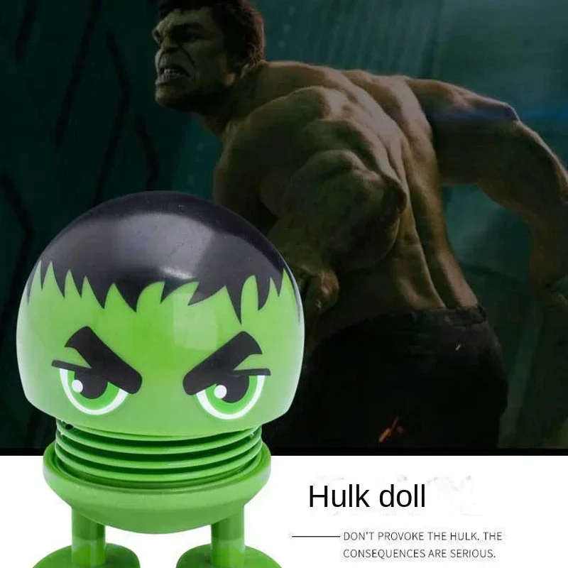 

Автомобильные украшения Marvel, Мстители, супергерой, Весенняя Вибрирующая голова, игрушки, Железный человек, автомобильная панель, украшение для приборной панели