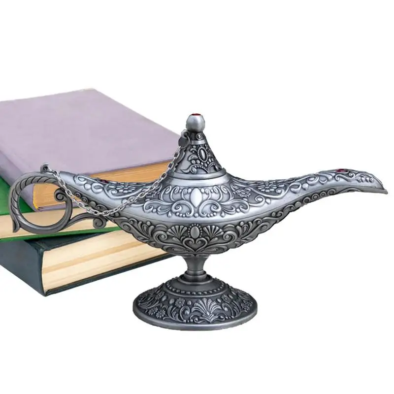 

Aladdin's Lamp Vintage Magic Lamp Ornaments Metal Craft Wedding Table Decoration Delicate Gift For Party Birthday