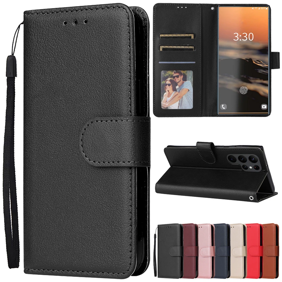 Retro PU Leather Flip Wallet Cover Case For Samsung Galaxy S23 Ultra S22 S21 FE S20 S10 Plus A04s A13 A14 A34 A52 A53 A54 A73