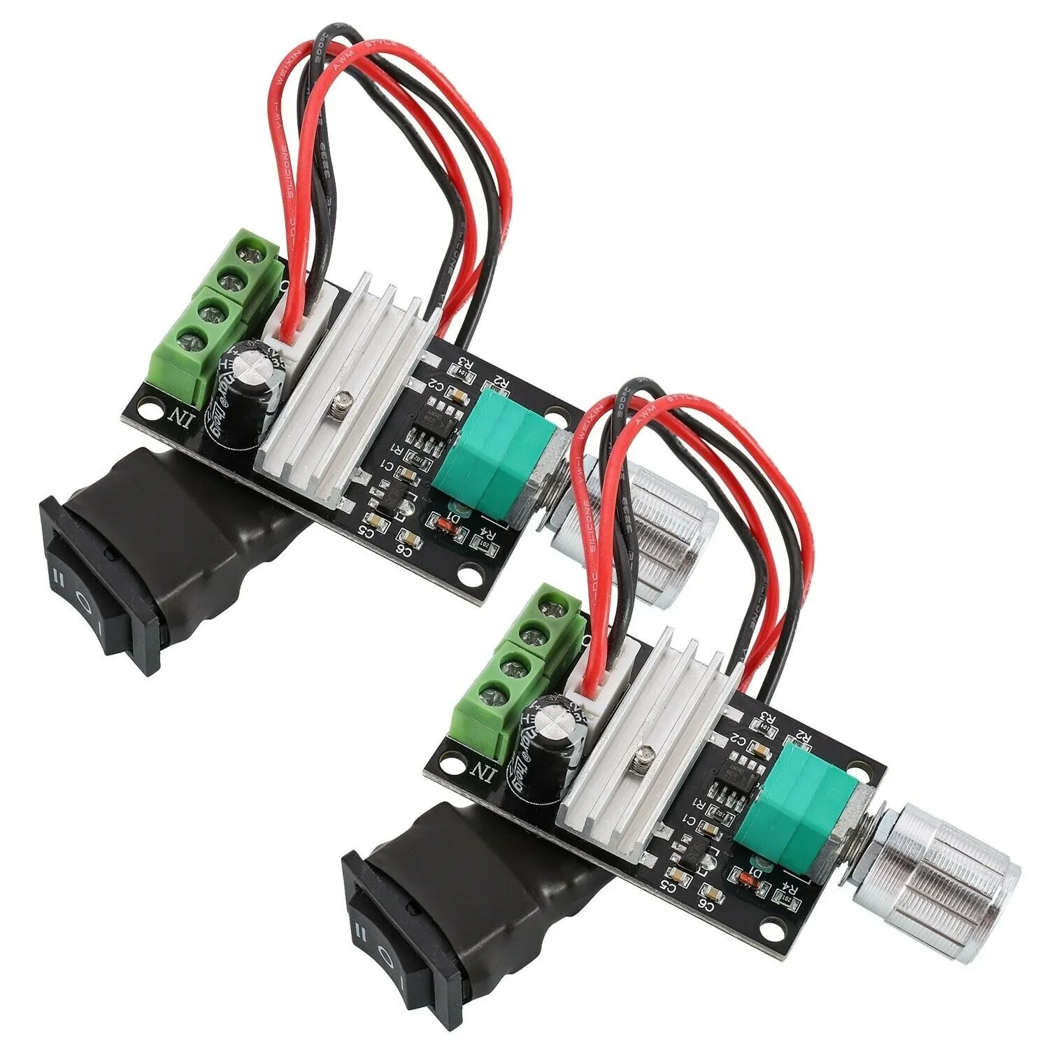 2x DC 6V12V24V28V 3A ШИМ-регулятор скорости двигателя Регулируемый драйвер Реверсивный