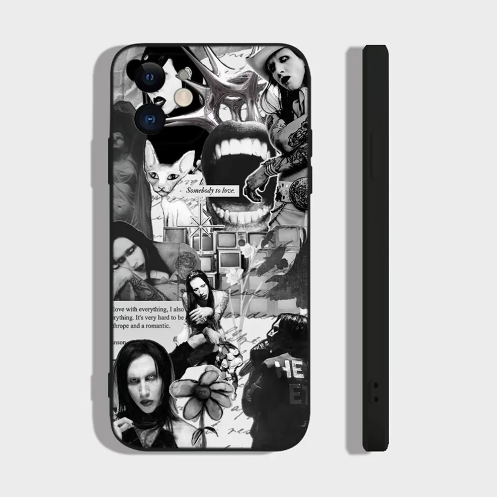 Marilyn Manson как секретный чехол для телефона iPhone 16 15 14 13 12 11 Plus Pro Max XR XS X 7 8 SE Mini