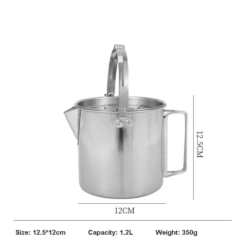1 2 л портативный уличный походный чайник большой емкости из нержавеющей стали с
