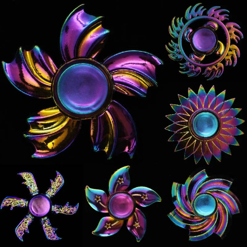 

1PCS Rainbow Metal Finger Spinner Relieves Stress Finger Spinner Metal Rainbow Spiner Anti-Anxiety Toy for Spinners Focus
