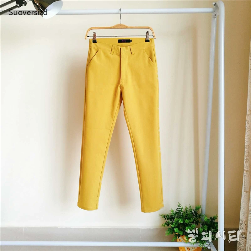 

Oversized Pants Mid Slim Waist Candy-Colored Pencil Pants Joggers Women Joggers Casual Cotton Ankle-Length 92cm Pants Women