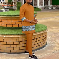 african suits for men traditional embroidery shirts and pants 2 piece set tribal kaftan dashiki outfits african clothes a2216049