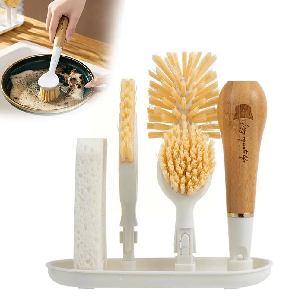 

Multi-functional Cleaning Brush Can Replace The Brush Head Brush Dishwasher Brush Kitchen Pot Brush Cotton Pulp Wood Cup Ga U1K6