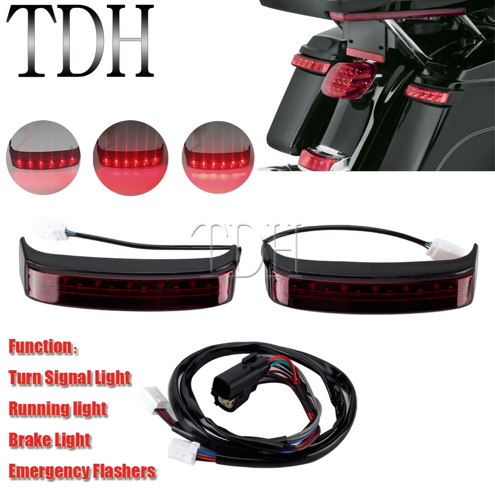 

For Harley Touring 14-21 CVO　Motorcycle LED Saddlebag Turn Signals Run Brake Tail Light Lamp For Electra Street Glide Road King