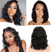 sheenreal short human hair bob wigs preplucked bleached knots body wave transparent lace front wig 13x4 brazilian remy womens