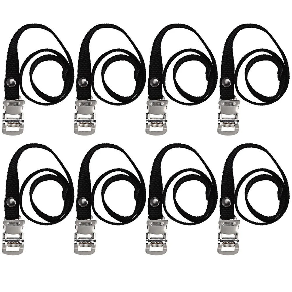 

8 Pcs Pedal Straps Gym Bike Footrest Cycle Universal Portable Exercise Accessories Adjustable Iron Fitness