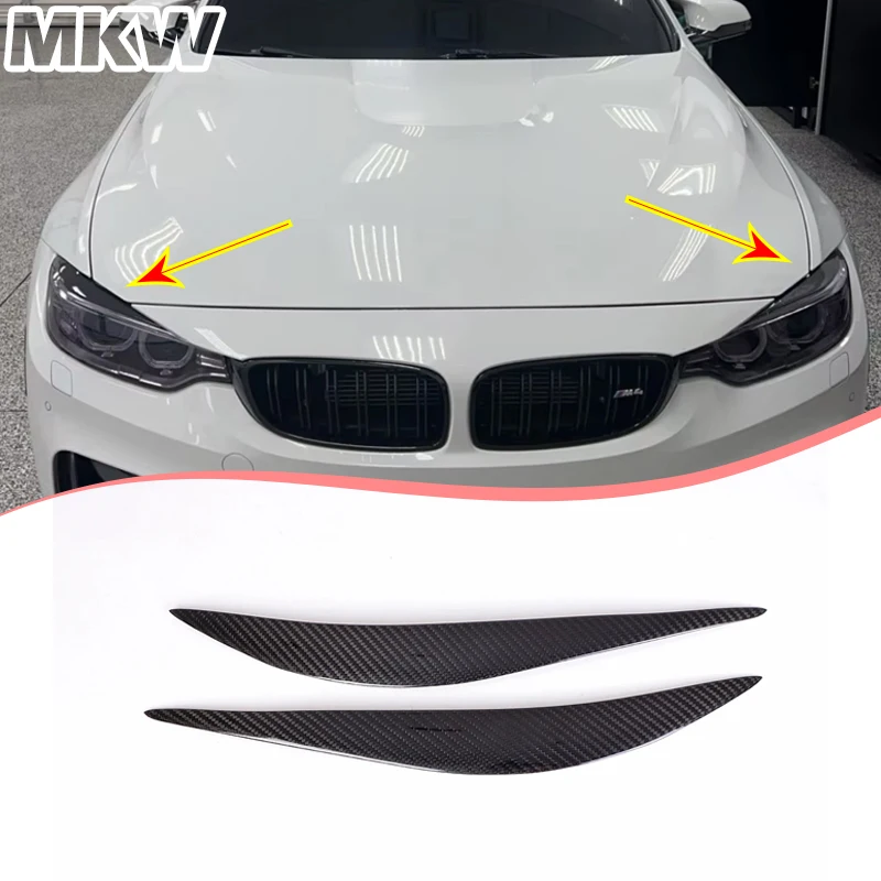 

Для BMW F32 F33 F36 M3 F80 M4 F82 F83 2014-2019 настоящие углеродное волокно автомобильные фары брови веки крышка украшения аксессуары