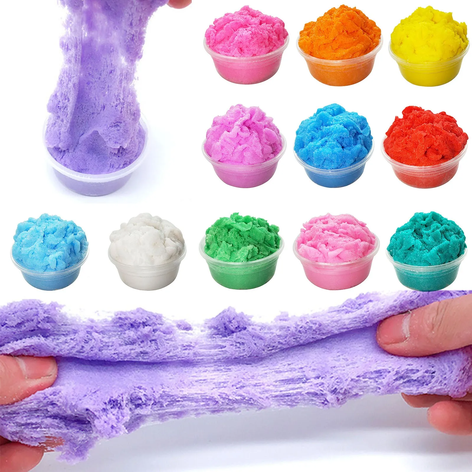 

60ml Cotton Candy Cloud Ice Creamcone Slime Swirl Scented-clay Toy Puff Slime Plastic Clay Light Clay Colorful Modeling Polymer