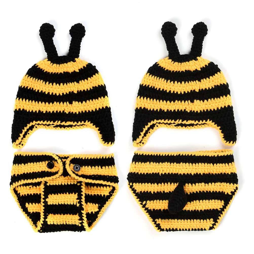 

Реквизит для фотосъемки новорожденных вязаный костюм в форме пчелы реквизит наряды комплект одежды для фотосъемки новорожденных реквизит для фотосъемки малышей (черный и