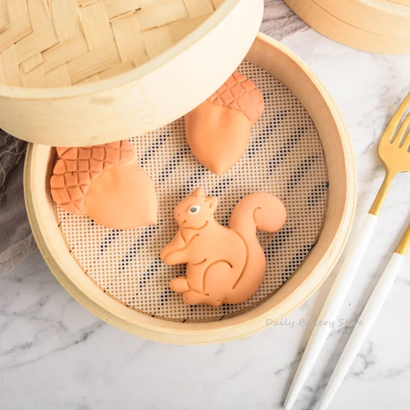 1 шт. милая белка сосновая шишка каштановый узор форма для печенья масло