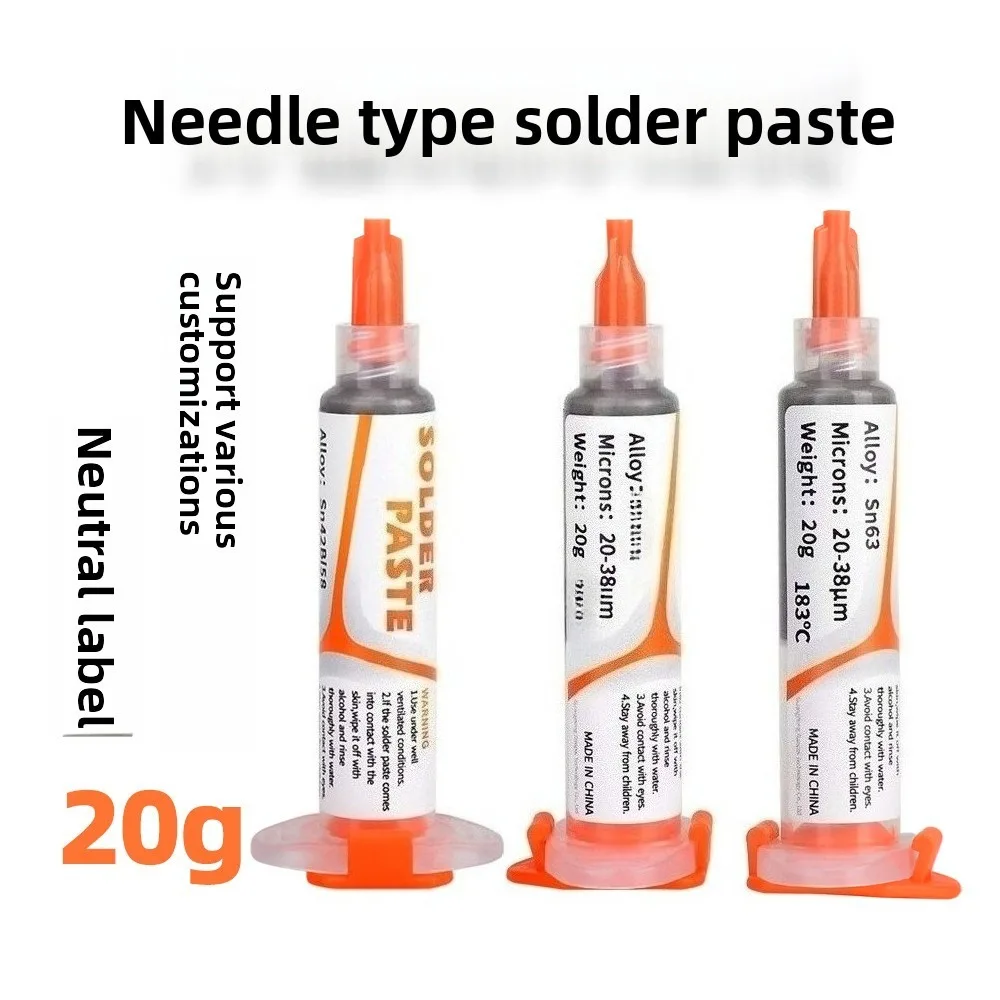 

20 г паяльная паста, игольная трубка, паяльная паста, Sn63 183, средняя температура, высокотемпературная оловянная паста для шприцев