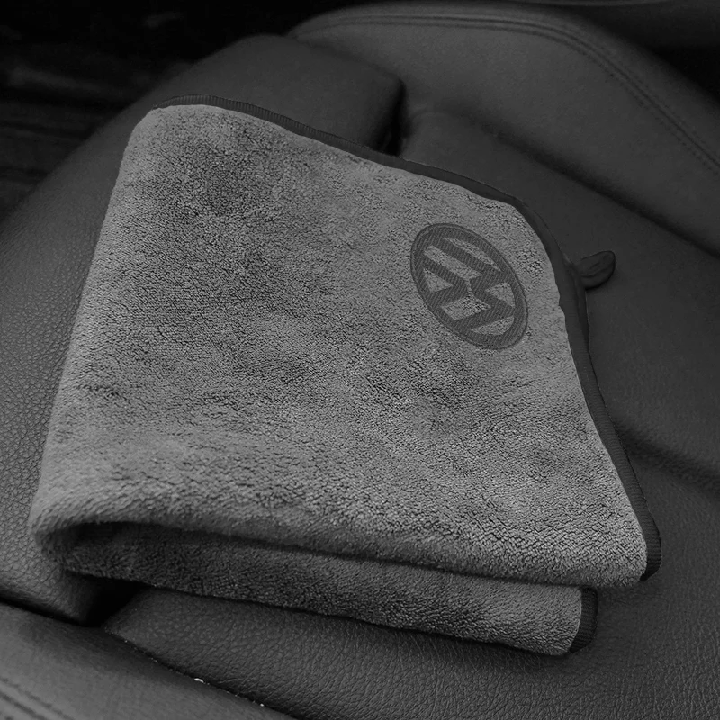 For Volkswagen Passat Rline Golf GTI Bora Jetta Beetle Car Wash Microfiber Towel Auto Emblem Cleaning Drying Rag Cloth Accessory