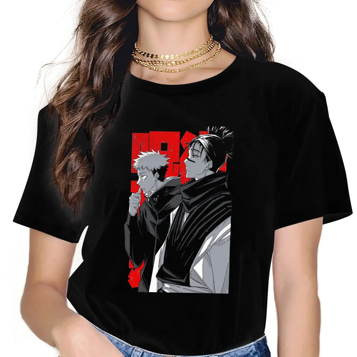 

Jujutsu Kaisen Choso Yuji T Shirt Harajuku Graphic Women's Tees O-Neck
