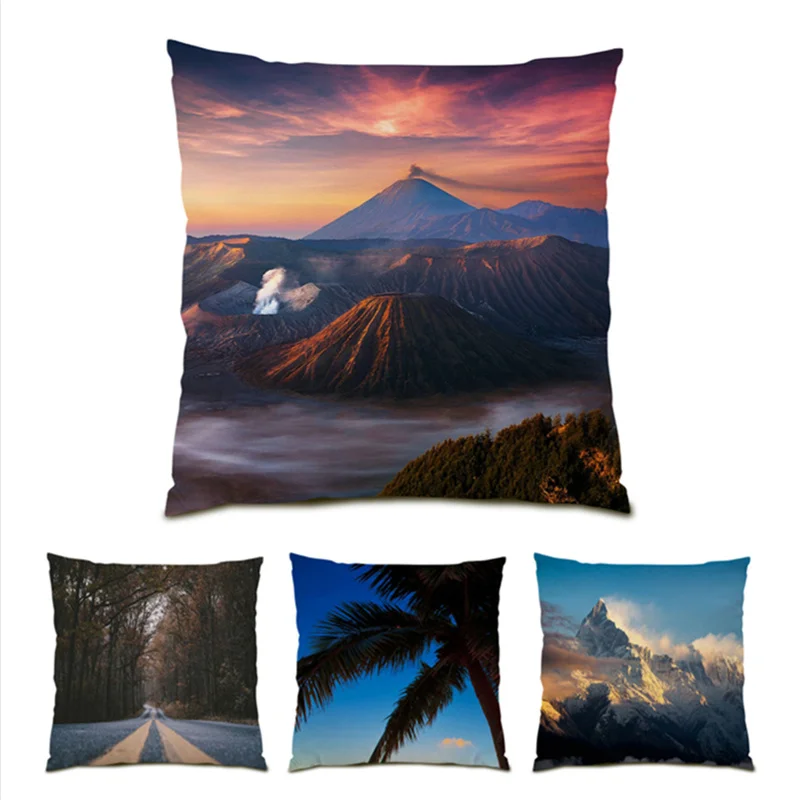 

Vintage Sofa Decorative Pillowcases Velvet Nature Landscape Polyester Linen Home Decoration Beautiful Cushion Covers 2023 E1046