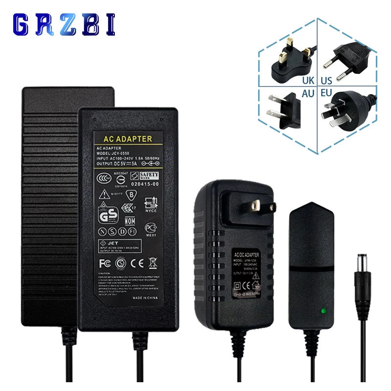 Источник питания 12 В переменного тока 220 постоянного 5 в 24 ЕС США Австралии