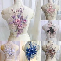 flower embroidery sew on patches applique clothing wedding dress lace fabrics accessories decoration material 3924cm