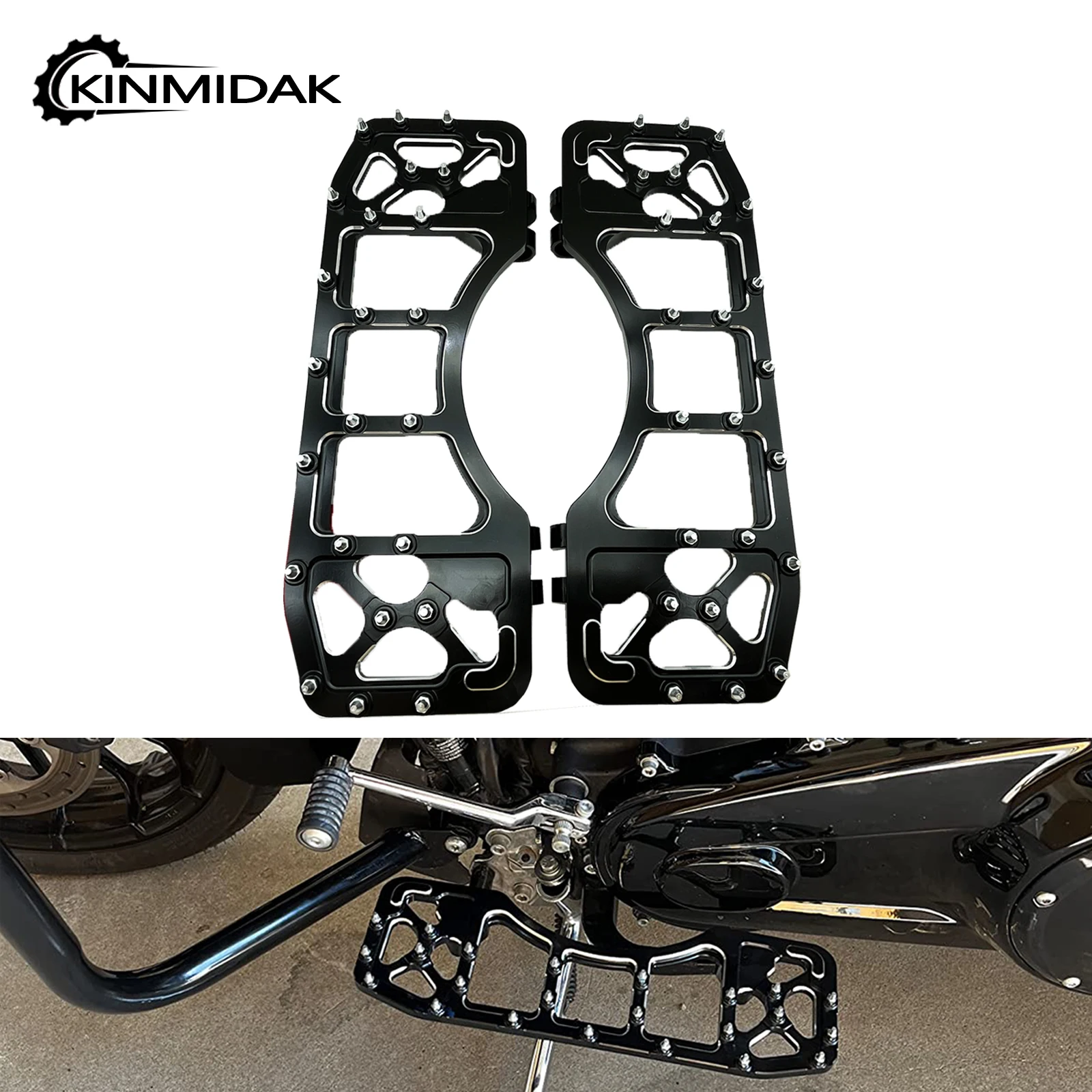 Мотоциклетная полка для водителя передние MX широкие подножки с ЧПУ Harley Touring Road King