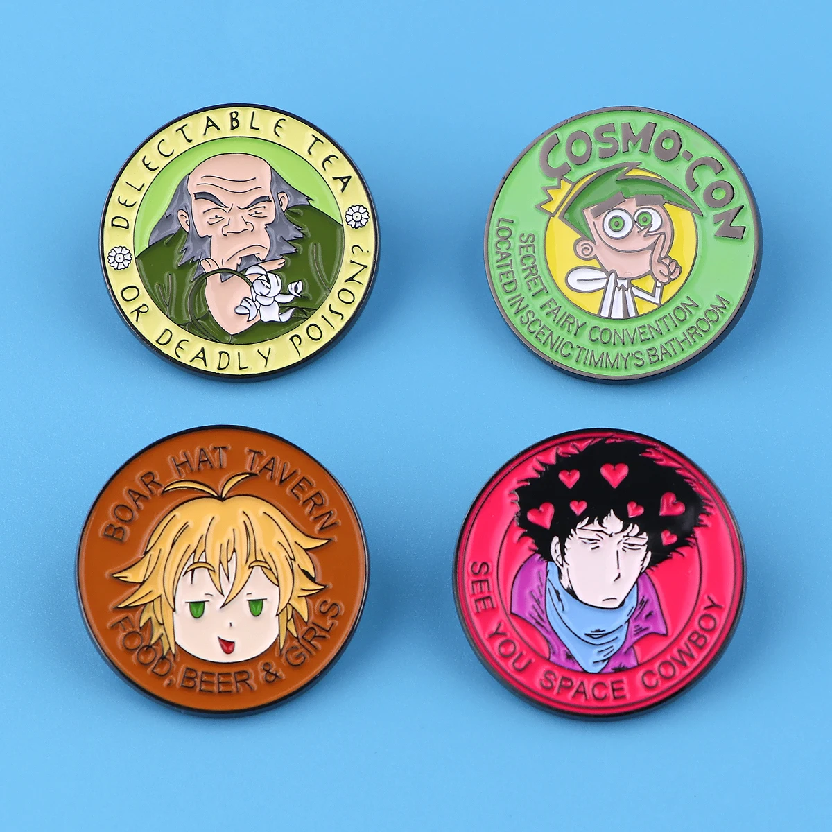 

AD2394 Anime Badges on backpack Seven Deadly Sins Cartoon Metal Enamel Lapel Badge Denim Jacket Backpack Pin Friends Fans Gifts