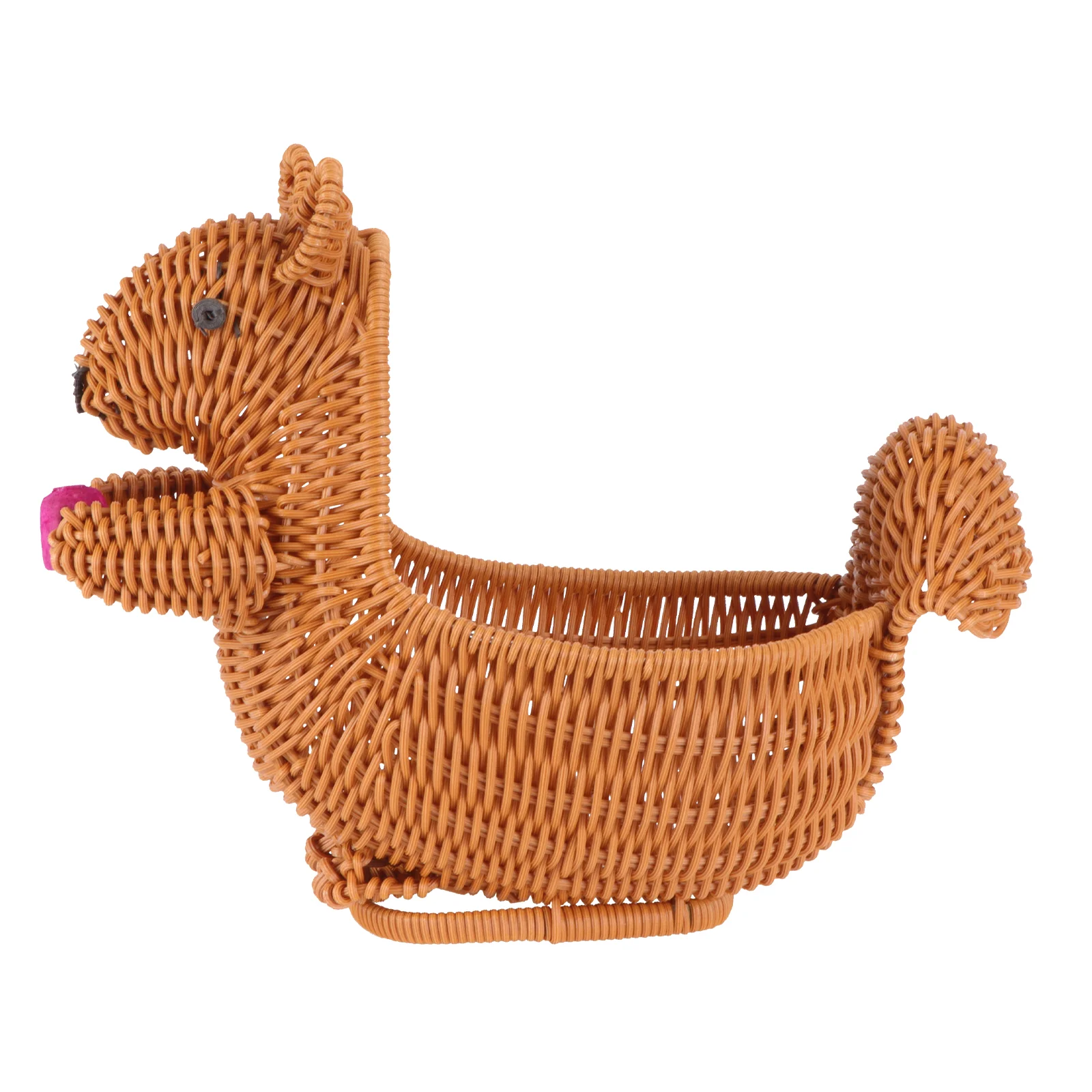 

Basket Fruit Woven Wicker Rattan Storage Bowl Serving Bread Tray Snackdecorative Baskets Squirrel Weaving Candy Weave Bowls