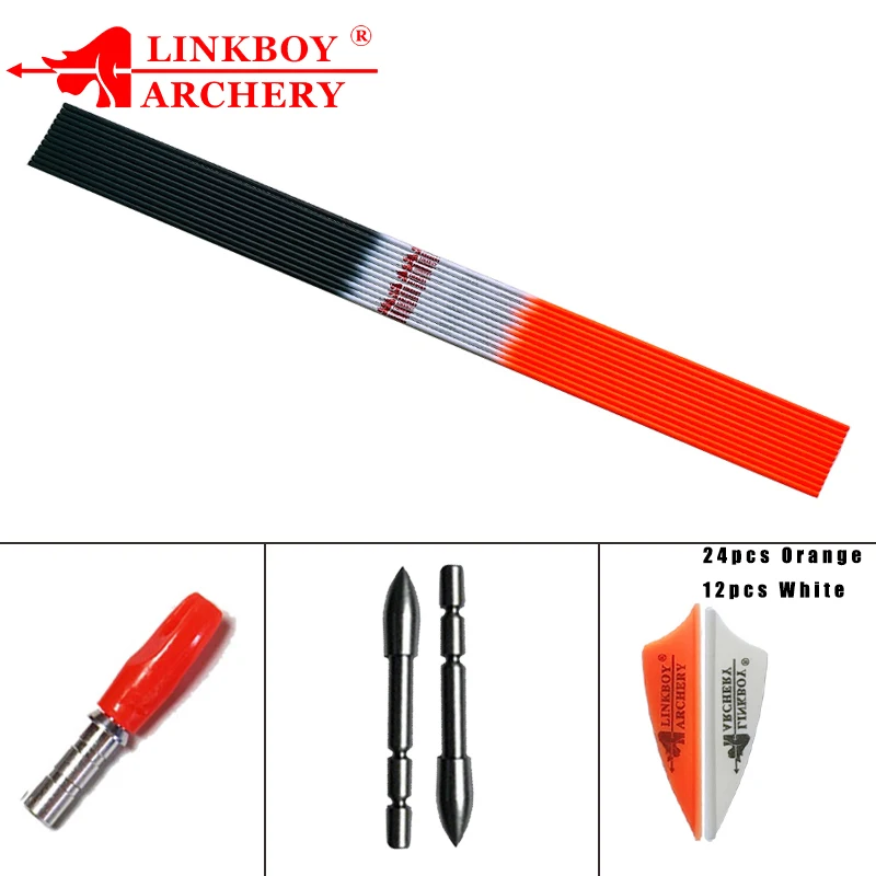 

12 шт., стрелы для стрел, 100% ярко-оранжевого стержня, 1,75 мм, 30 дюймов, 80 г