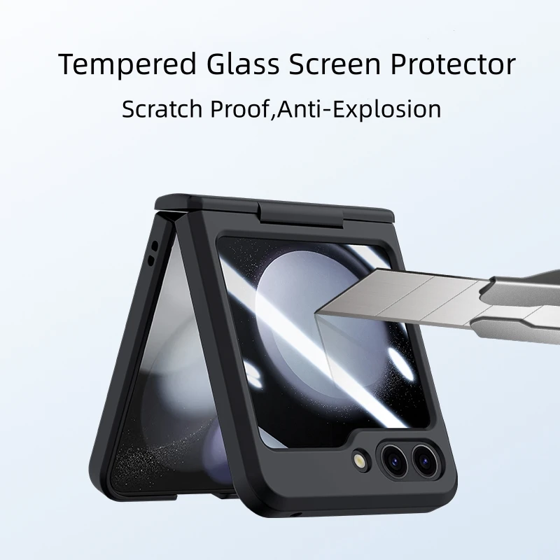 Высококачественный однотонный чехол для телефона Samsung Galaxy Z Flip 5 4 3 5G Стильный