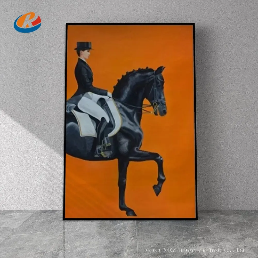 

Abstract Orange Horse Oil Painting No Frame Handmade On Canvas Hanging For Living Dinner Room Bedroom Wall Deco Art